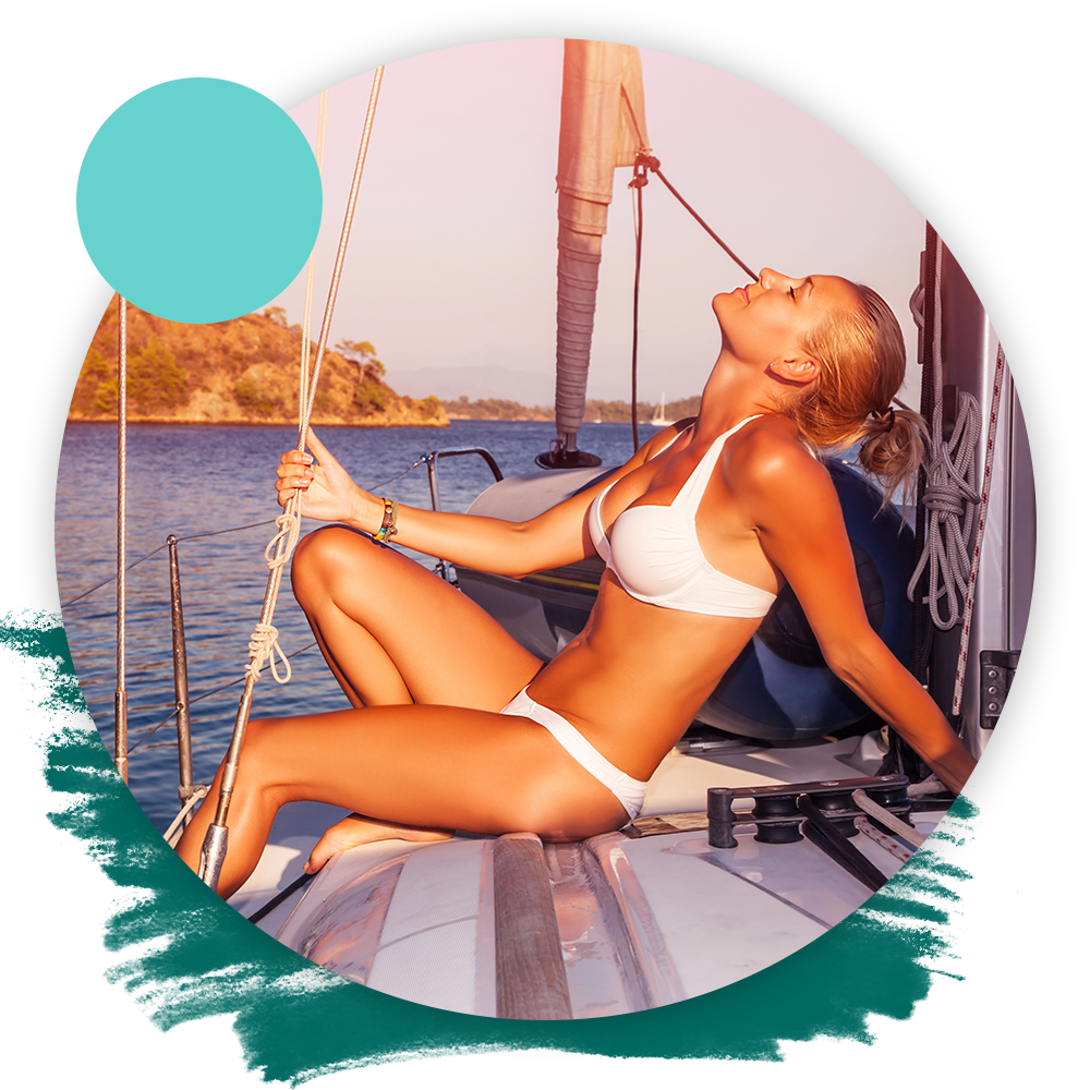 tanned woman on boat