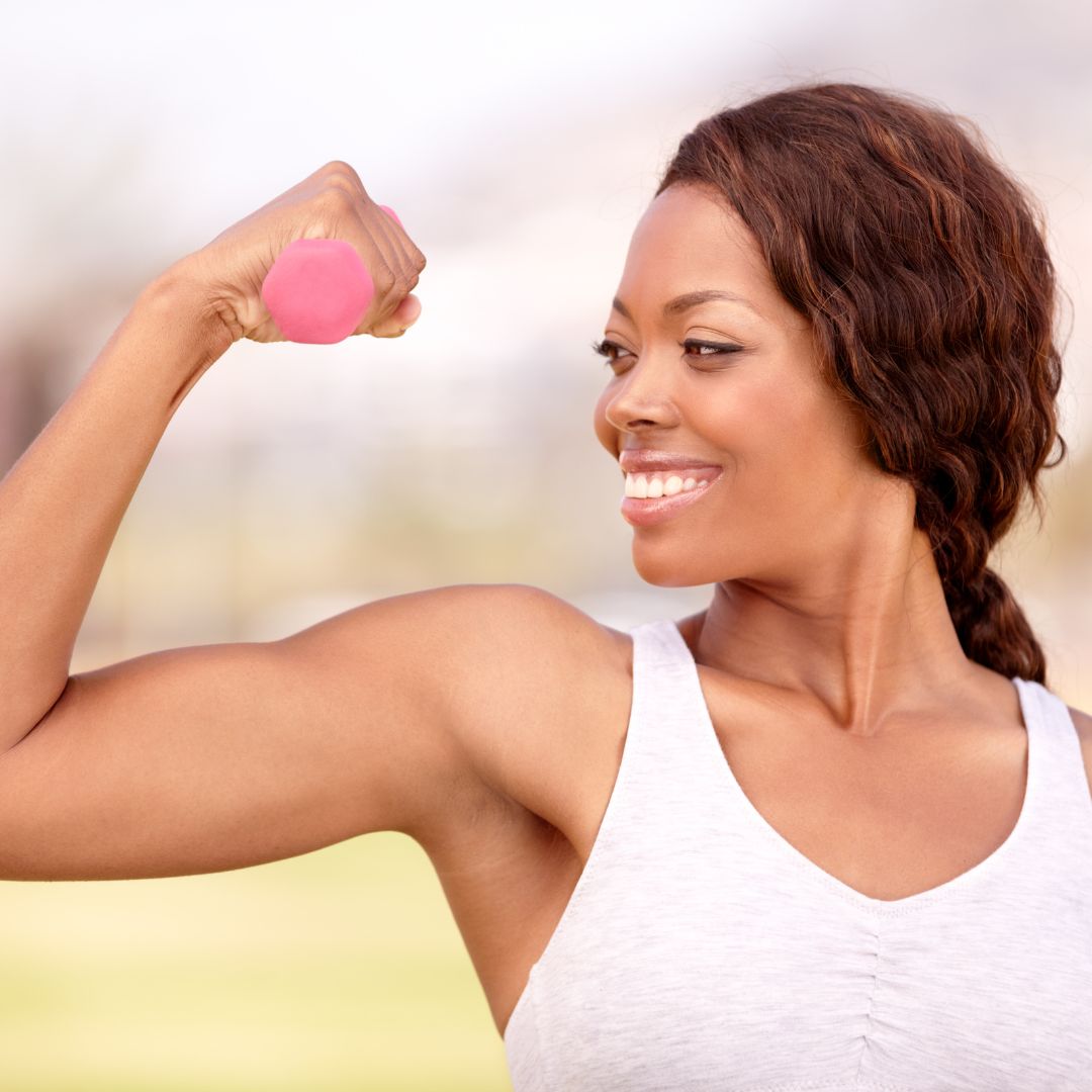 woman with toned arms