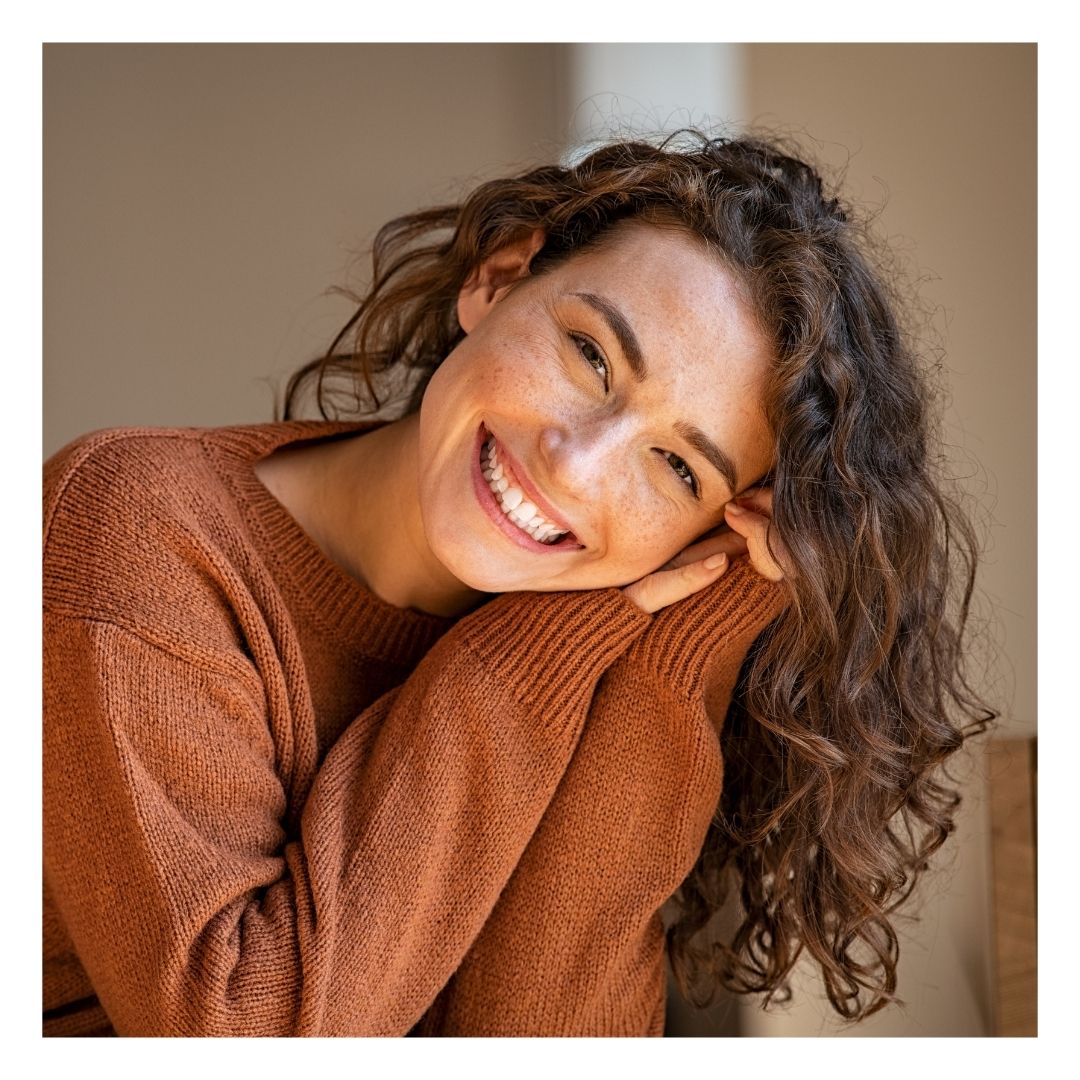 woman smiling and in a good mood