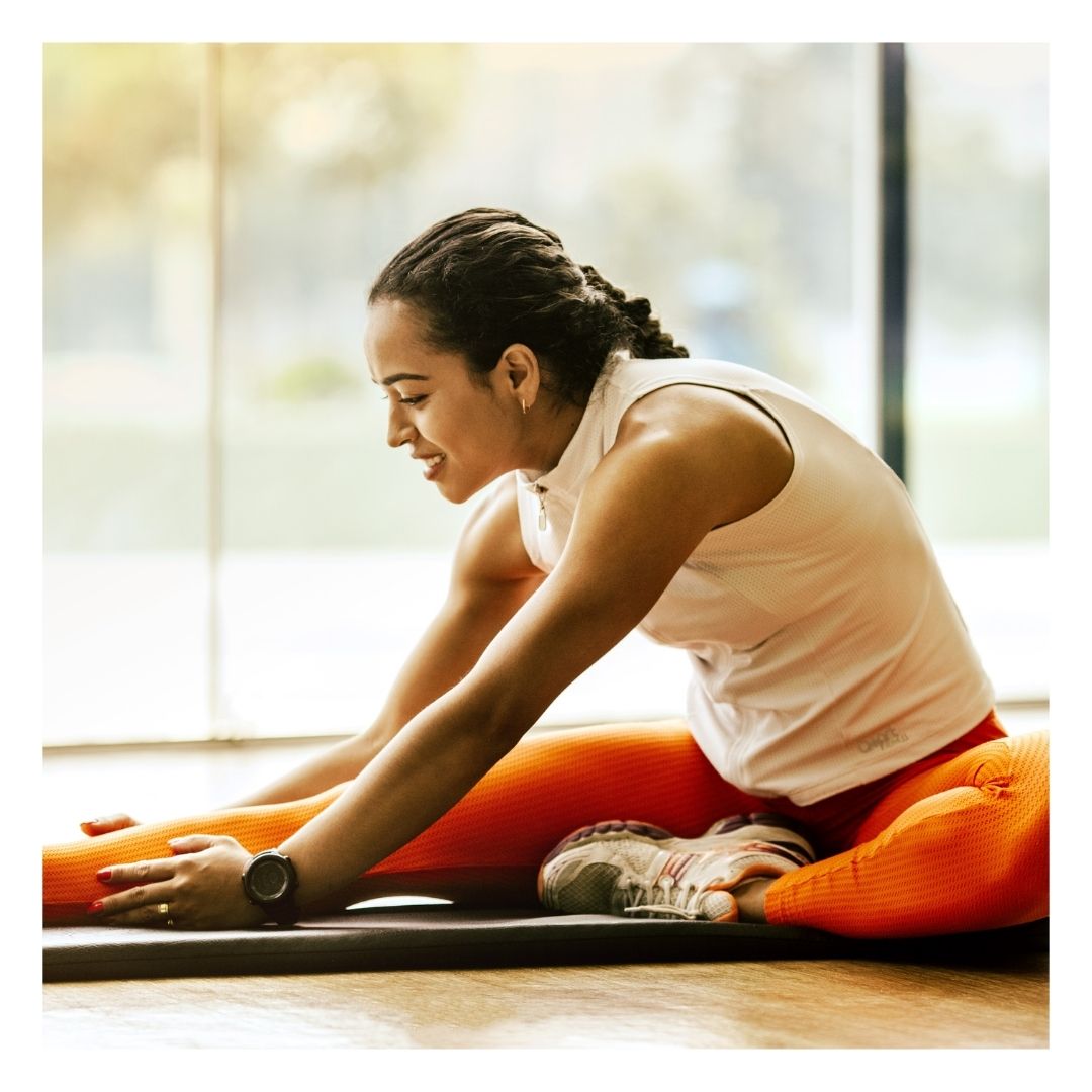 woman stretching without inflammation pain