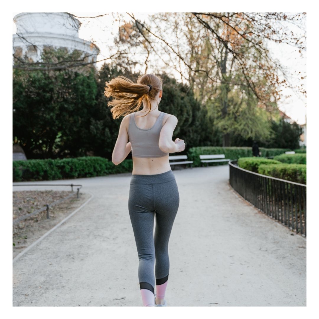 toned woman running