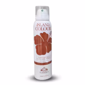 White can of Karerra Skincare Island Colour Airbrush 360 Micro Mist Spray with red hibiscus design.