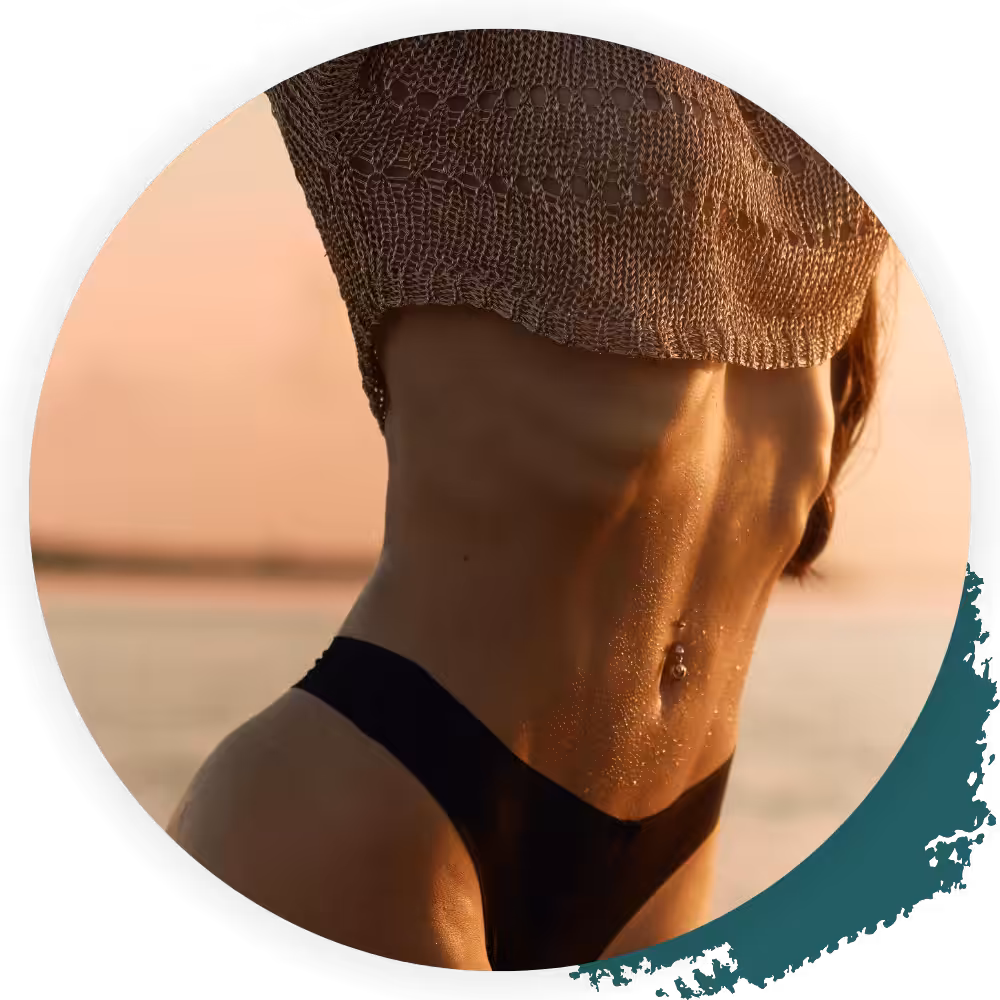 toned woman at the beach